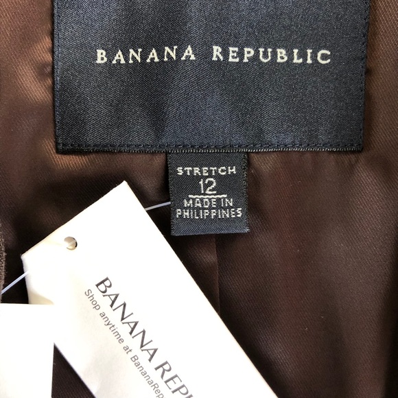 Banana Republic Striped Brown Flax Stretch Blazer - Picture 5 of 8